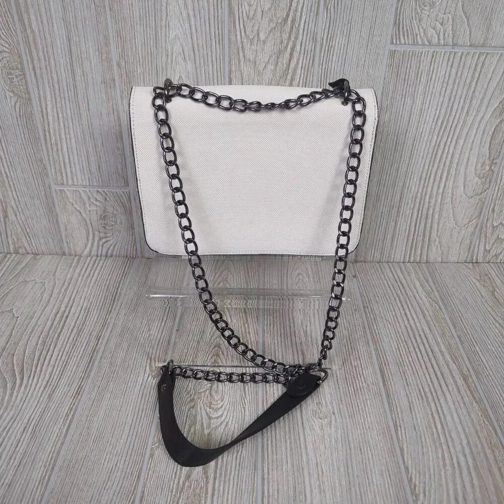 Tommy Hilfiger Classic Colorblock Blue White Red Chain Crossbody Bag Faux Leathe